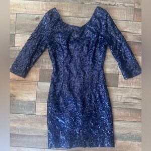 Navy Blue Sequin Dress*